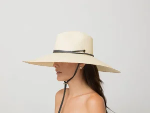 Women's Panama Hats-Sensi Studio Aguacate Extra Long Brim Hat with Leather Band