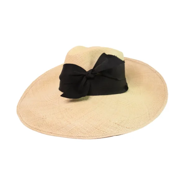 Women's Panama Hats-Sensi Studio Aguacate Extra Long Brim Hat with Twist Bow