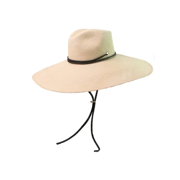 Women's Panama Hats-Sensi Studio Aguacate Extra Long Brim Hat with Leather Band