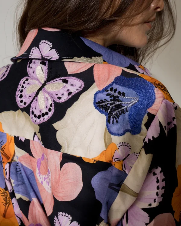 Rtw-Sensi Studio Beach Shirt with Hand Embroidered Details