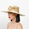 Women's Panama Hats-Sensi Studio Caracol Frayed Cordovan Long Brim Hat