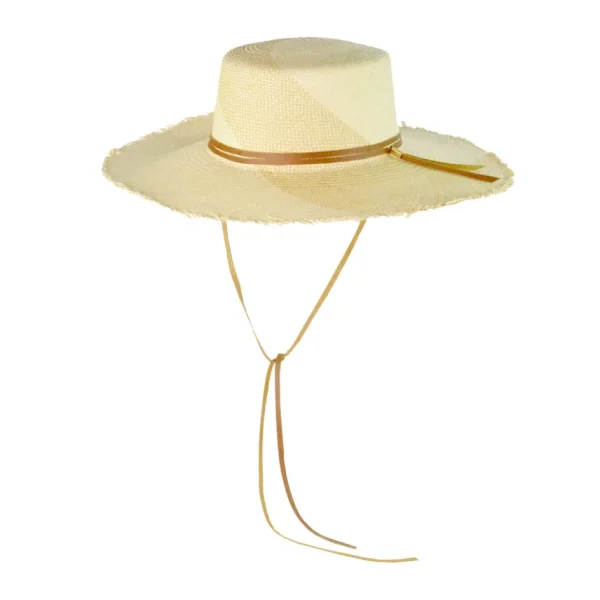 Women's Panama Hats-Sensi Studio Caracol Frayed Cordovan Long Brim Hat