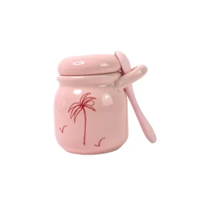 Home-Sensi Studio Ceramic Jar & Spoon “Life is a Beach” (Set of 2)