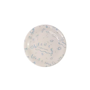 Home-Sensi Studio Ceramic Quarter Plate/Dessert Dish “Life is a Beach” (Set of 4)