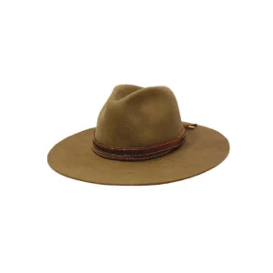 Women's Panama Hats-Sensi Studio Classic Long Brim Hat with Two Tone Leather Band