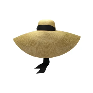 Women's Panama Hats-Sensi Studio Crochet Extra Long Brim Glamour Hat With Grosgrain Adjustable Ribbon