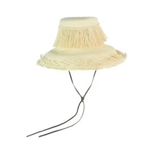 Women's Panama Hats-Sensi Studio El Campesino Frayed Hat With Adjustable Ribbon