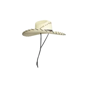 Women's Panama Hats-Sensi Studio Embroidered Texan Long Brim Hat