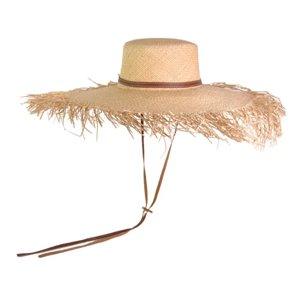 Women's Panama Hats-Sensi Studio Extra Frayed Hippie Beach Hat Long Brim