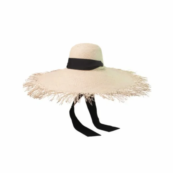 Women's Panama Hats-Sensi Studio Extra Frayed Lady Ibiza with Adjustable Ribbon Band