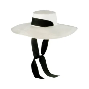 Women's Panama Hats-Sensi Studio Extra Long Brim Cordovan with Adjustable Ribbon