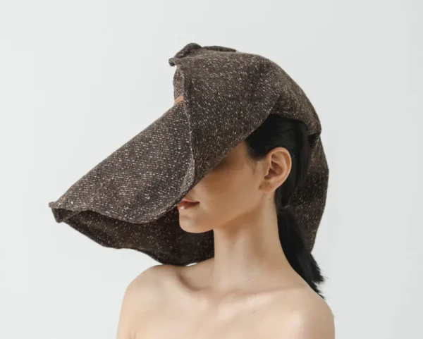 Women's Felted Wool Hats-Sensi Studio Flexible Lady Ibiza hat in tweed fabric