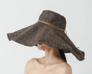 Women's Felted Wool Hats-Sensi Studio Flexible Lady Ibiza hat in tweed fabric