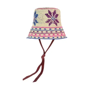 Women's Panama Hats-Sensi Studio Flower Crochet Lampshade