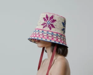 Women's Panama Hats-Sensi Studio Flower Crochet Lampshade