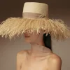 Women's Panama Hats-Sensi Studio Frayed Lampshade with Extra Frayed details