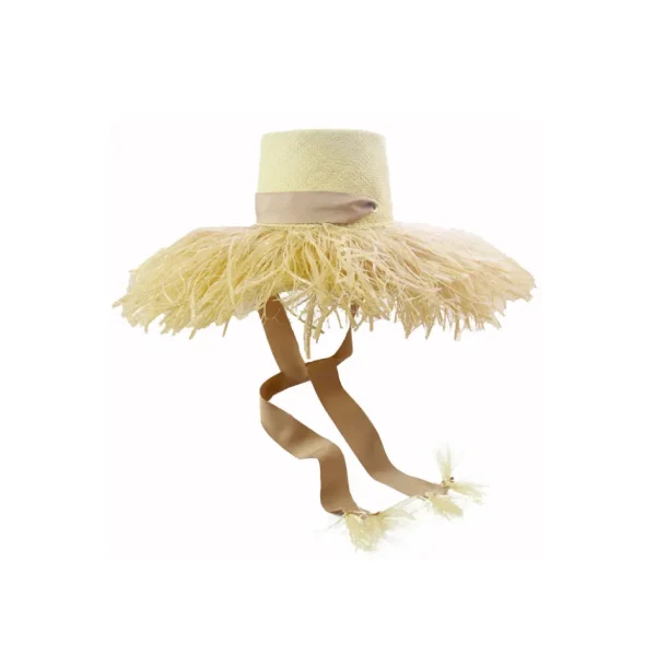 Women's Panama Hats-Sensi Studio Frayed Lampshade with Extra Frayed details