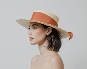 Women's Panama Hats | Men's Panama Hats-Sensi Studio Frayed Long Brim Cordovan Hat With Maxi Bow