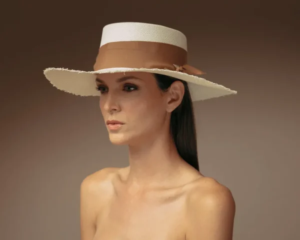 Women's Panama Hats-Sensi Studio Frayed Long brim Cordovan with band