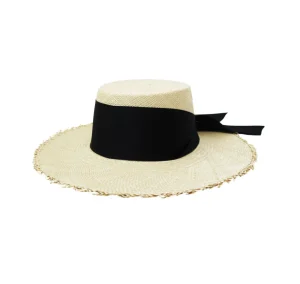 Women's Panama Hats | Men's Panama Hats-Sensi Studio Frayed Long Brim Cordovan Hat With Maxi Bow