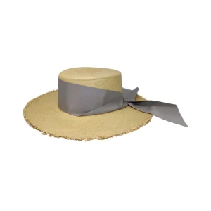 Women's Panama Hats | Men's Panama Hats-Sensi Studio Frayed Long Brim Cordovan Hat With Maxi Bow