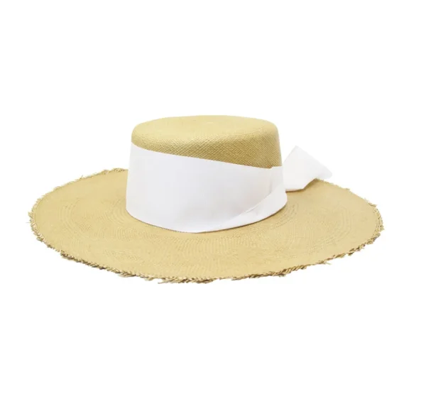 Women's Panama Hats | Men's Panama Hats-Sensi Studio Frayed Long Brim Cordovan Hat With Maxi Bow