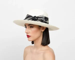 Women's Panama Hats-Sensi Studio Frayed Panama Hat Long Brim