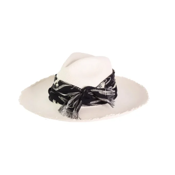 Women's Panama Hats-Sensi Studio Frayed Panama Hat Long Brim