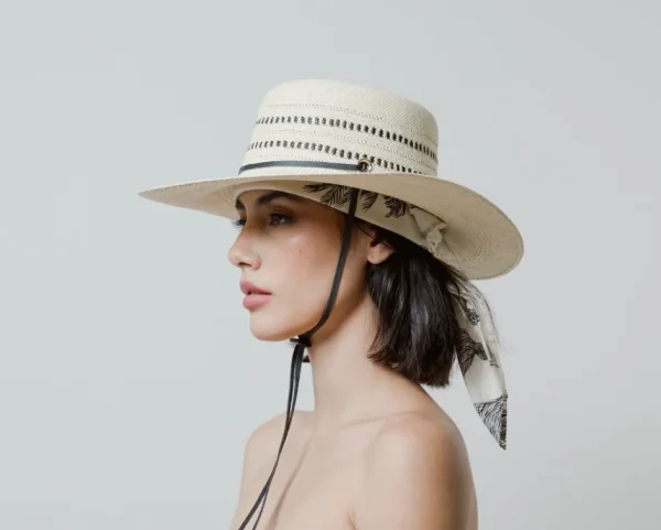 Women's Panama Hats-Sensi Studio Ginebra Hat With Leather Band and Handkerchief