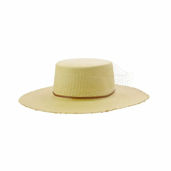 Women's Panama Hats-Sensi Studio Glamour Frayed Cordovan Long Brim Hat