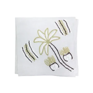 Home-Sensi Studio Hand Embroidered Linen Napkin (Set of 4)