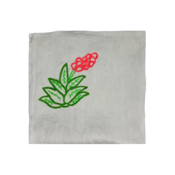 Home-Sensi Studio Hand embroidered linen napkins (Set of 4 Units)