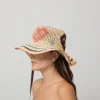 Women's Panama Hats-Sensi Studio Hearts Beach Hat