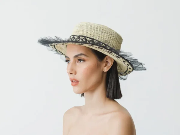 Women's Panama Hats-Sensi Studio Hippie Crochet With Tulle