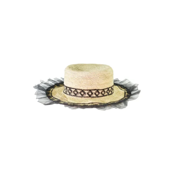 Women's Panama Hats-Sensi Studio Hippie Crochet With Tulle