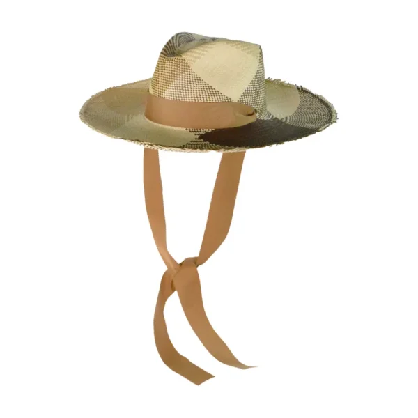 Men's Panama Hats-Sensi Studio Hojas Frayed Aguacate Hat Long Brim