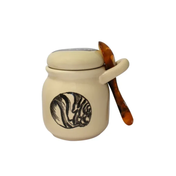 Home-Sensi Studio Jar & Spoon “Conchas de la Isla Cream” (Set of 2)