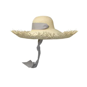 Women's Panama Hats-Sensi Studio Lady Ibiza Frayed With Adjustable Ribbon