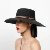 Women's Panama Hats-Sensi Studio Lampshade Cordovan Crochet Long Brim Hat