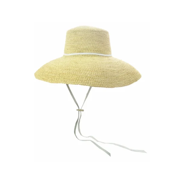 Women's Panama Hats-Sensi Studio Lampshade Cordovan Crochet Long Brim Hat with Leather Band