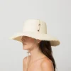 Women's Panama Hats-Sensi Studio Lampshade Cordovan Long Brim Hat