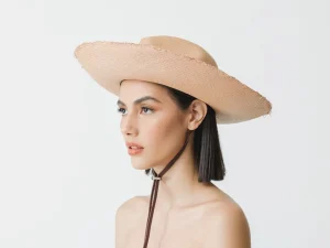 Women's Panama Hats-Sensi Studio Llano Frayed Panama Hat Long Brim With Adjustable Leather Band