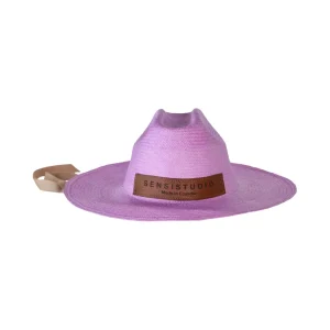 Women's Panama Hats-Sensi Studio Llano Texas Long Brim With Ribbon and Leather Band