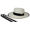 Women's Panama Hats-Sensi Studio Long Brim Cordovan Hat With Riveted Edge and Inner Adjustable Ribbon