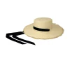 Women's Panama Hats-Sensi Studio Long Brim Cordovan Hat With Adjustable Ribbon