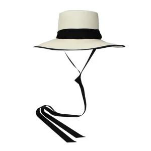 Women's Panama Hats-Sensi Studio Long Brim Cordovan Hat With Riveted Edge and Inner Adjustable Ribbon