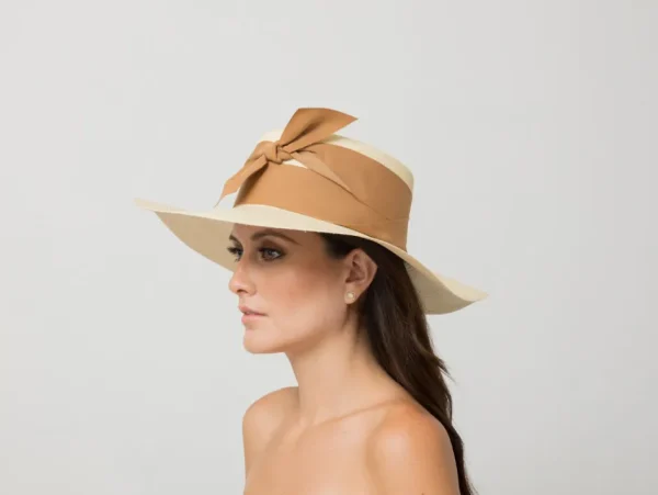 Women's Panama Hats-Sensi Studio Long Brim Cordovan with Medium Band