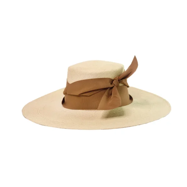 Women's Panama Hats-Sensi Studio Long Brim Cordovan with Medium Band