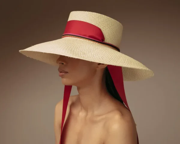 Women's Panama Hats-Sensi Studio Long Brim Dumunt hat with adjustable ribbon