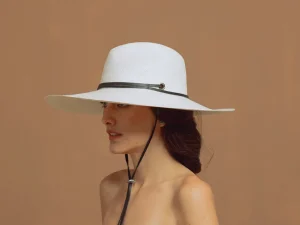 Women's Panama Hats-Sensi Studio Long Brim Panama Hat with Leather Band